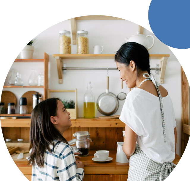 mother daughter cooking