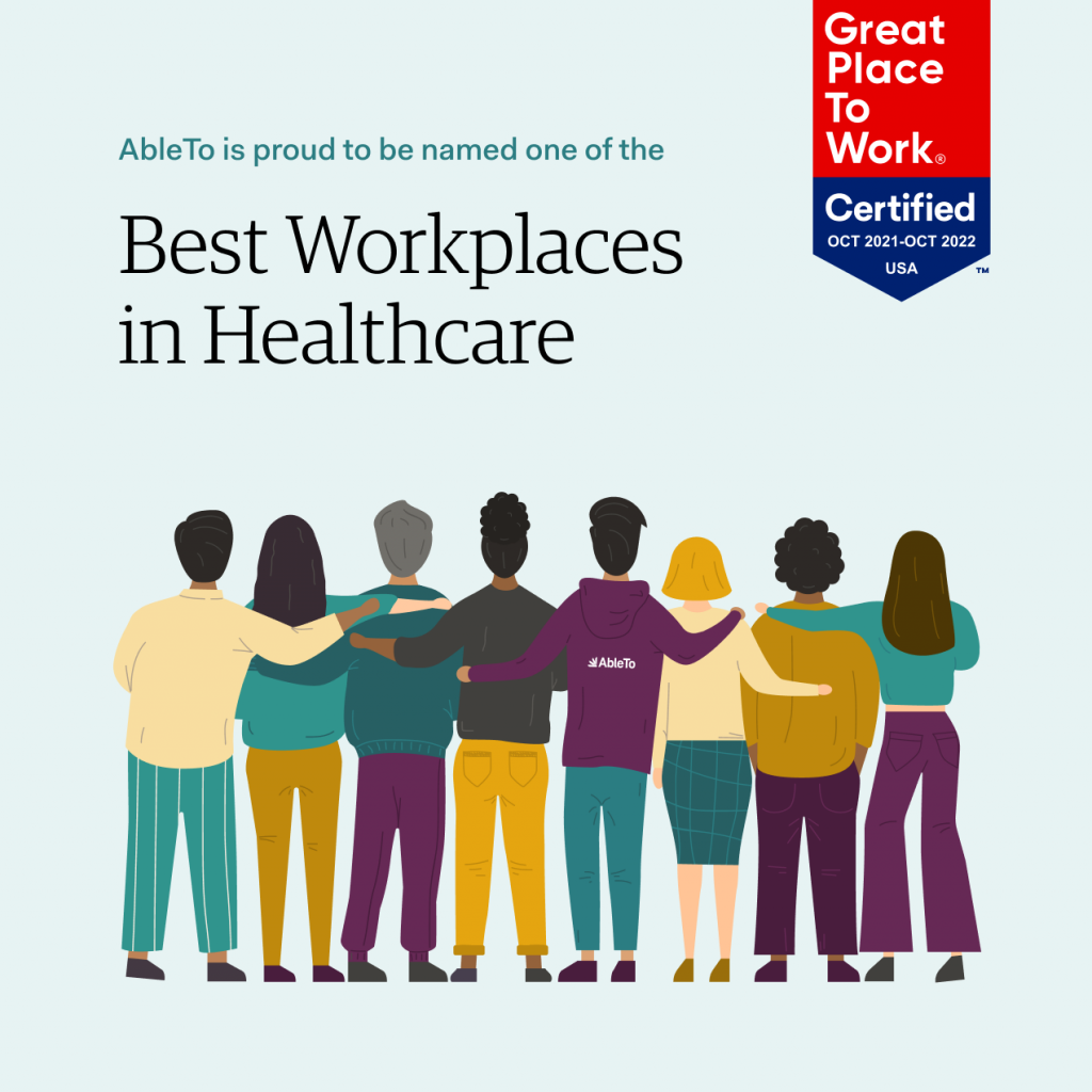 Great Place to Work y la revista Fortune han distinguido este año a AbleTo como una de las mejores empresas para trabajar en Nueva York. Es la primera vez que AbleTo aparece en esta prestigiosa lista, en la que ocupa el puesto 34.