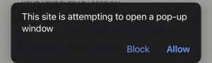 this site is attempting to open a pop-up window
