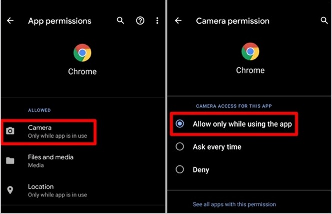Android Chrome allow