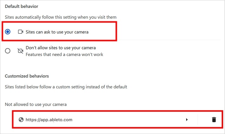 Desktop Chrome Camera Unblock