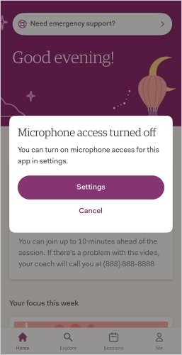 Iphone Android App settings